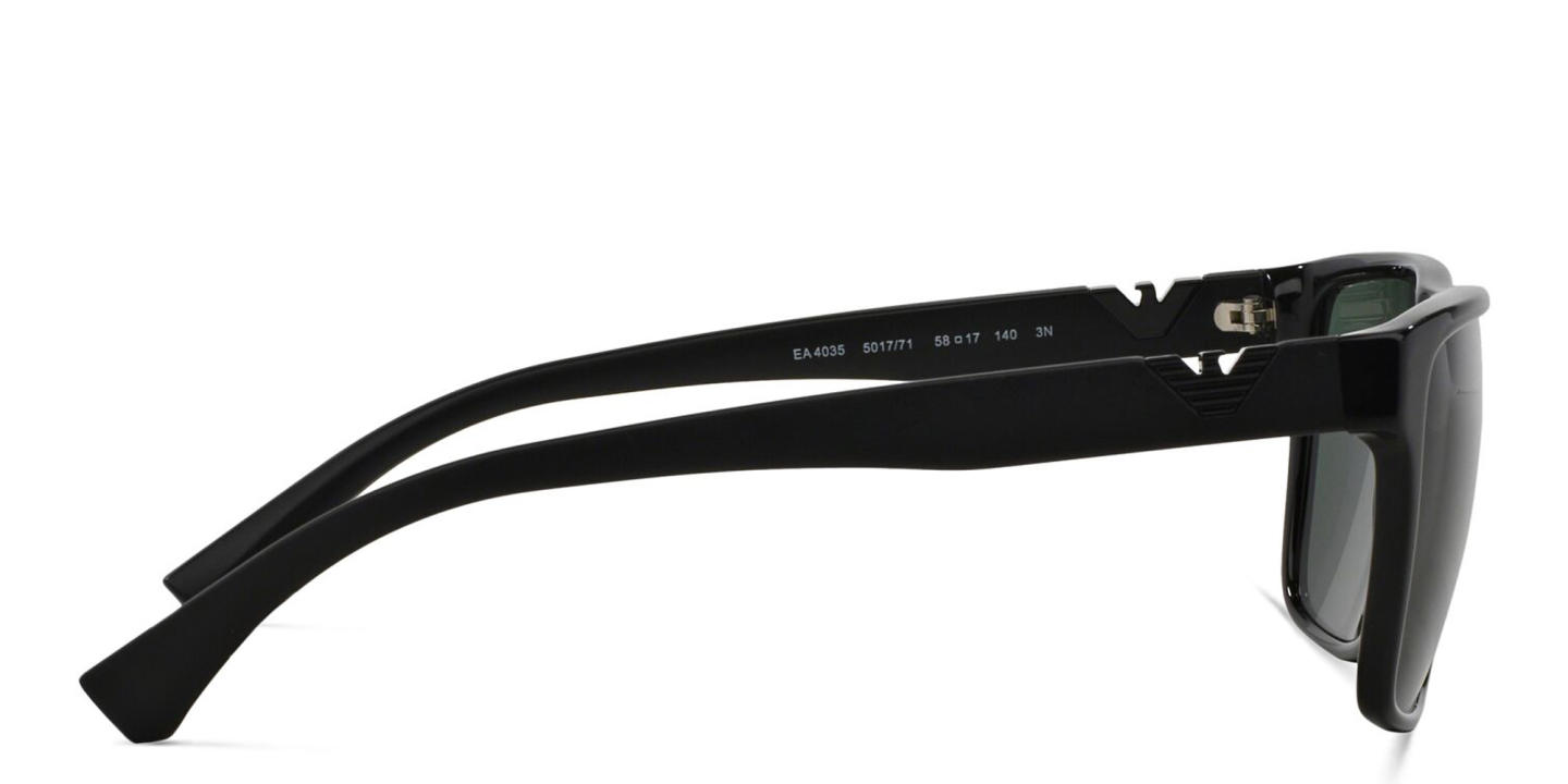 Emporio Armani Unisex Square Sunglasses1 in Shiny Black – Product Photo 2