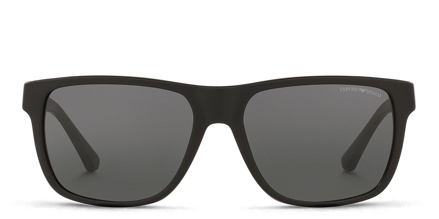 Emporio Armani Square Sunglasses in Matte Black – Product Photo 0
