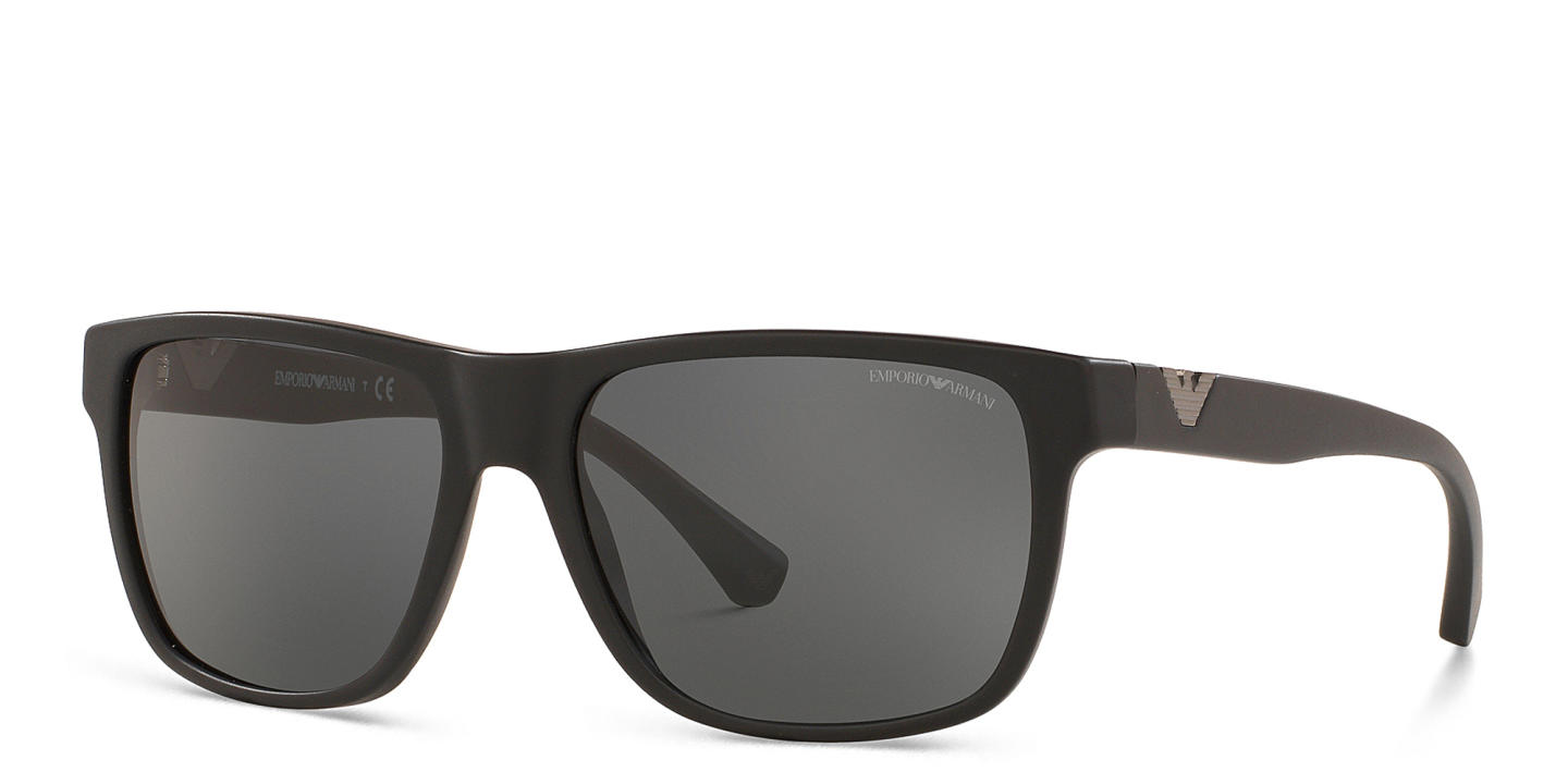 Emporio Armani Square Sunglasses in Matte Black – Product Photo 1