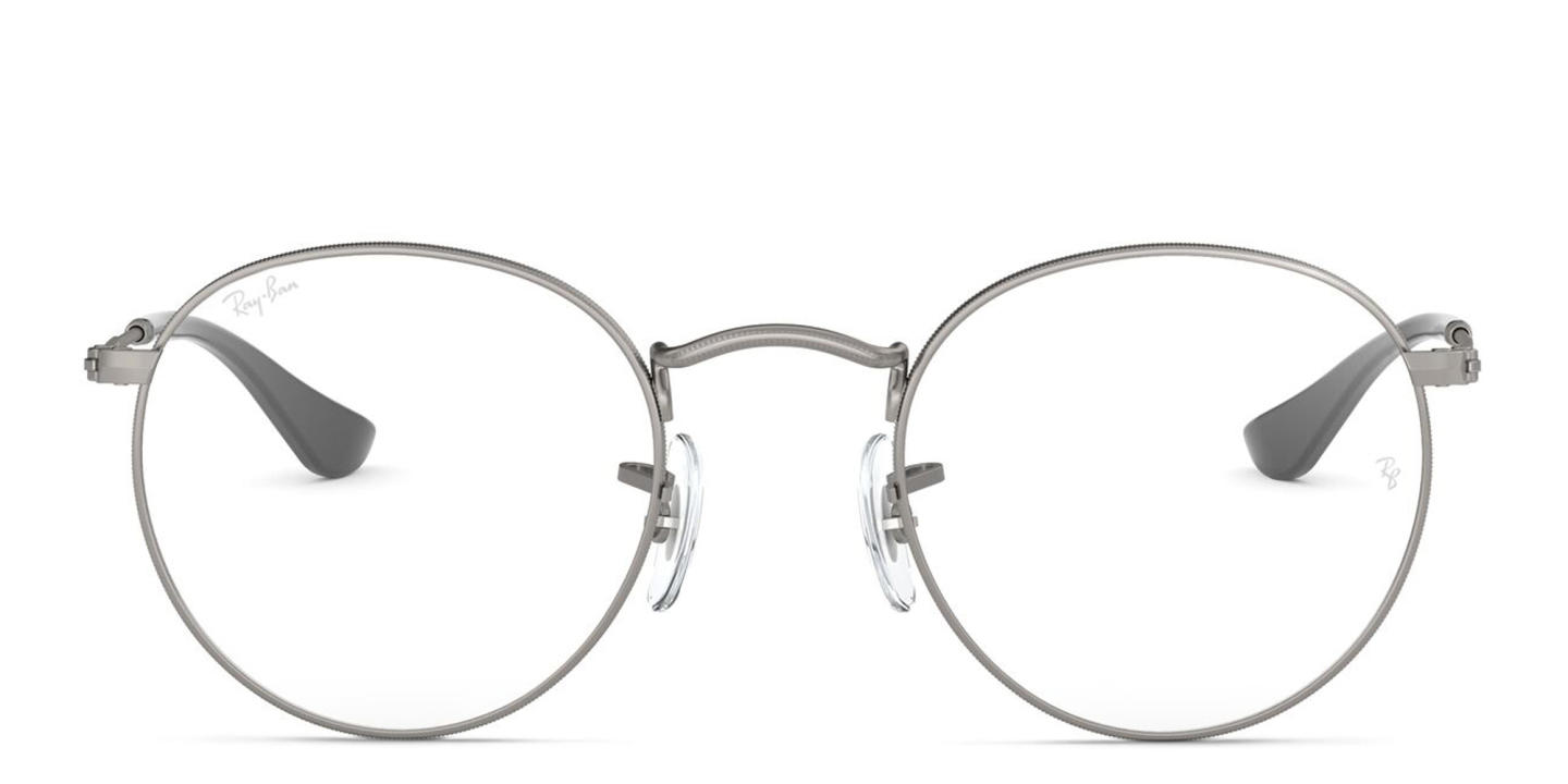 Shop Ray-Ban Round Metal Optics Eyeglasses in Ruthenium online.