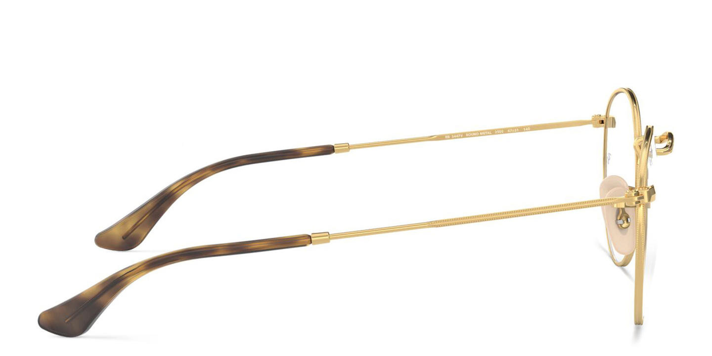 Shop Ray-Ban Round Metal Optics Eyeglasses in Gold online.