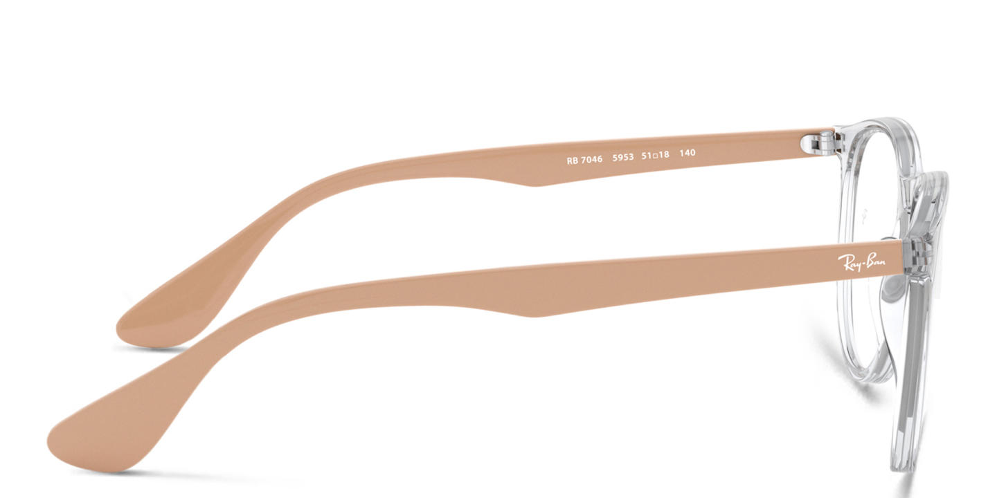 Ray-Ban Erika Round Eyeglasses in Transparent – Product Photo 2