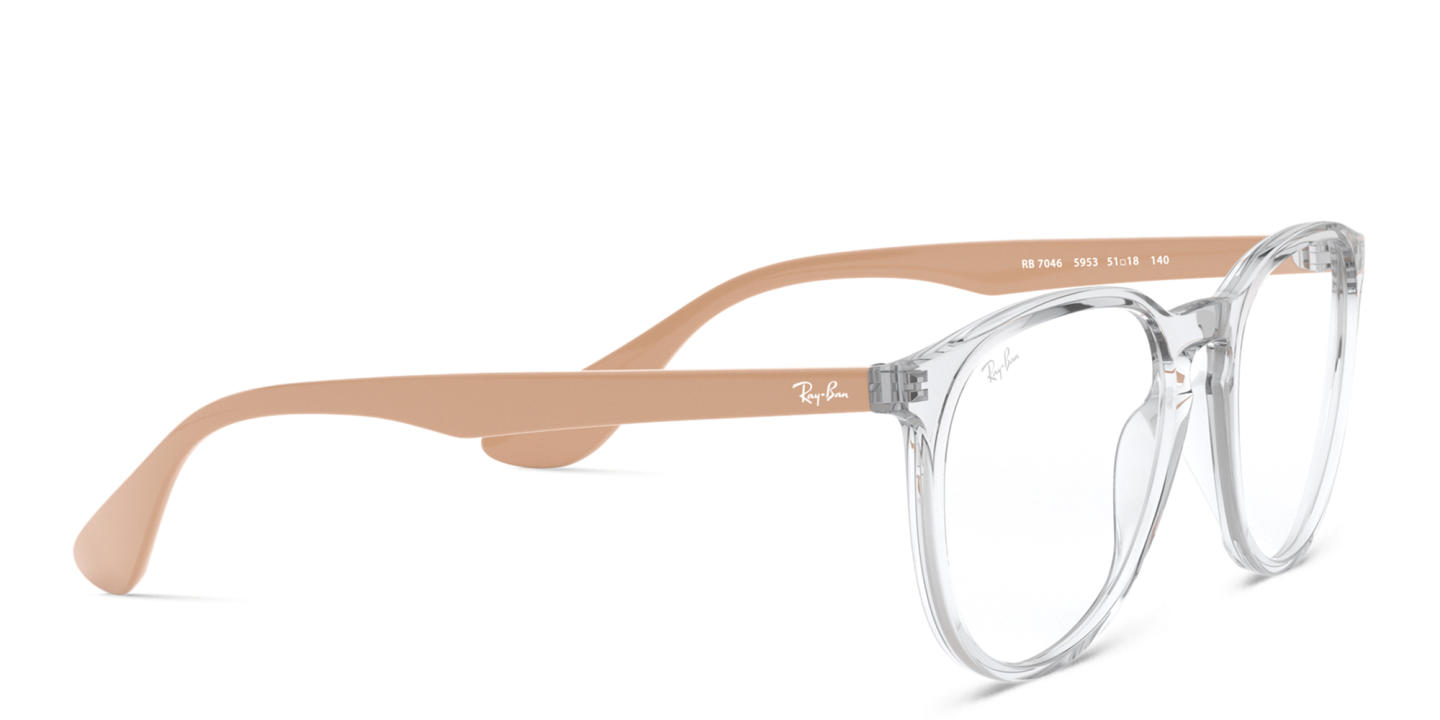 Ray-Ban Erika Round Eyeglasses in Transparent – Product Photo 3