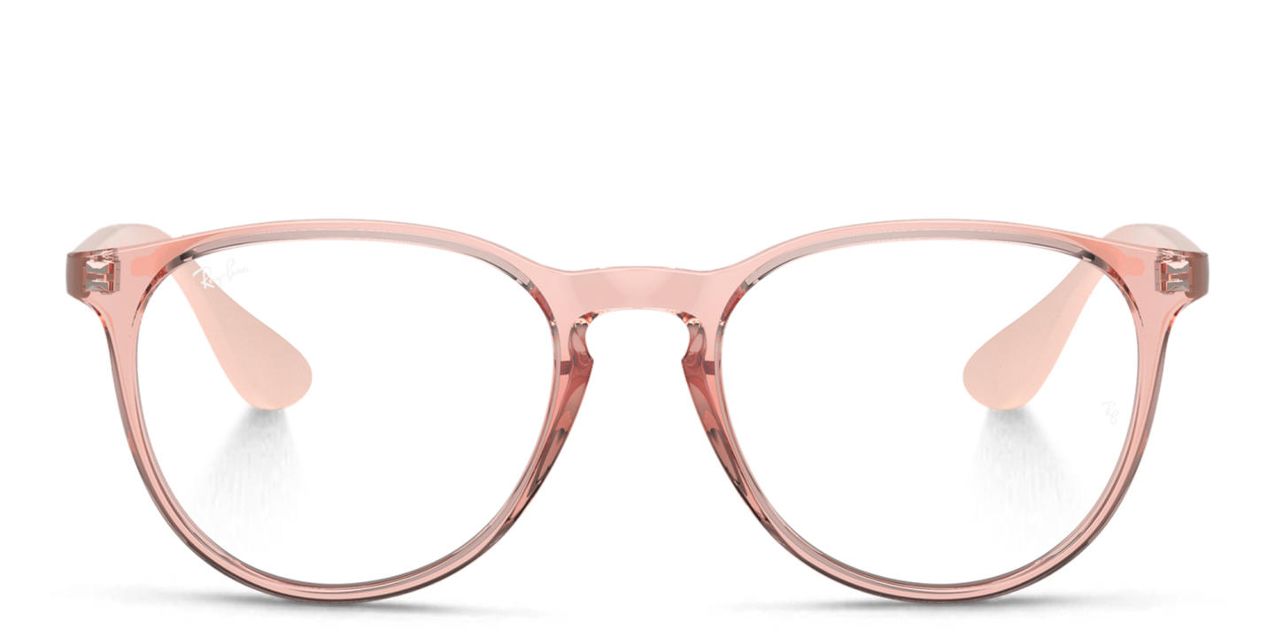 Shop Ray-Ban Erika Round Eyeglasses in Transparent Pink online.