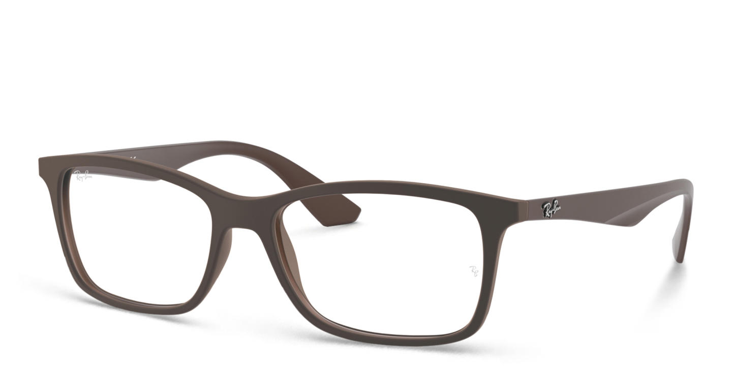 Ray-Ban Unisex Rectangle Eyeglasses in Transparent Brown – Product Photo 1