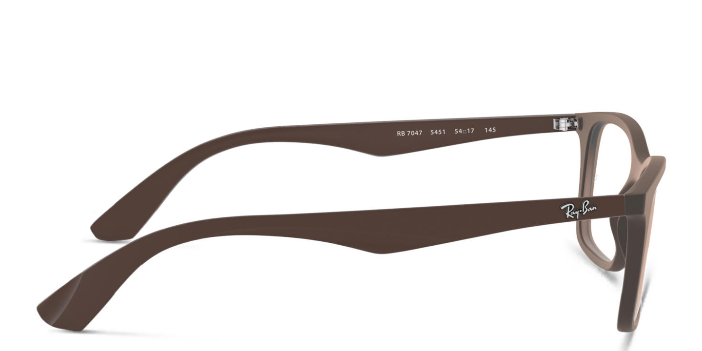 Ray-Ban Unisex Rectangle Eyeglasses in Transparent Brown – Product Photo 2