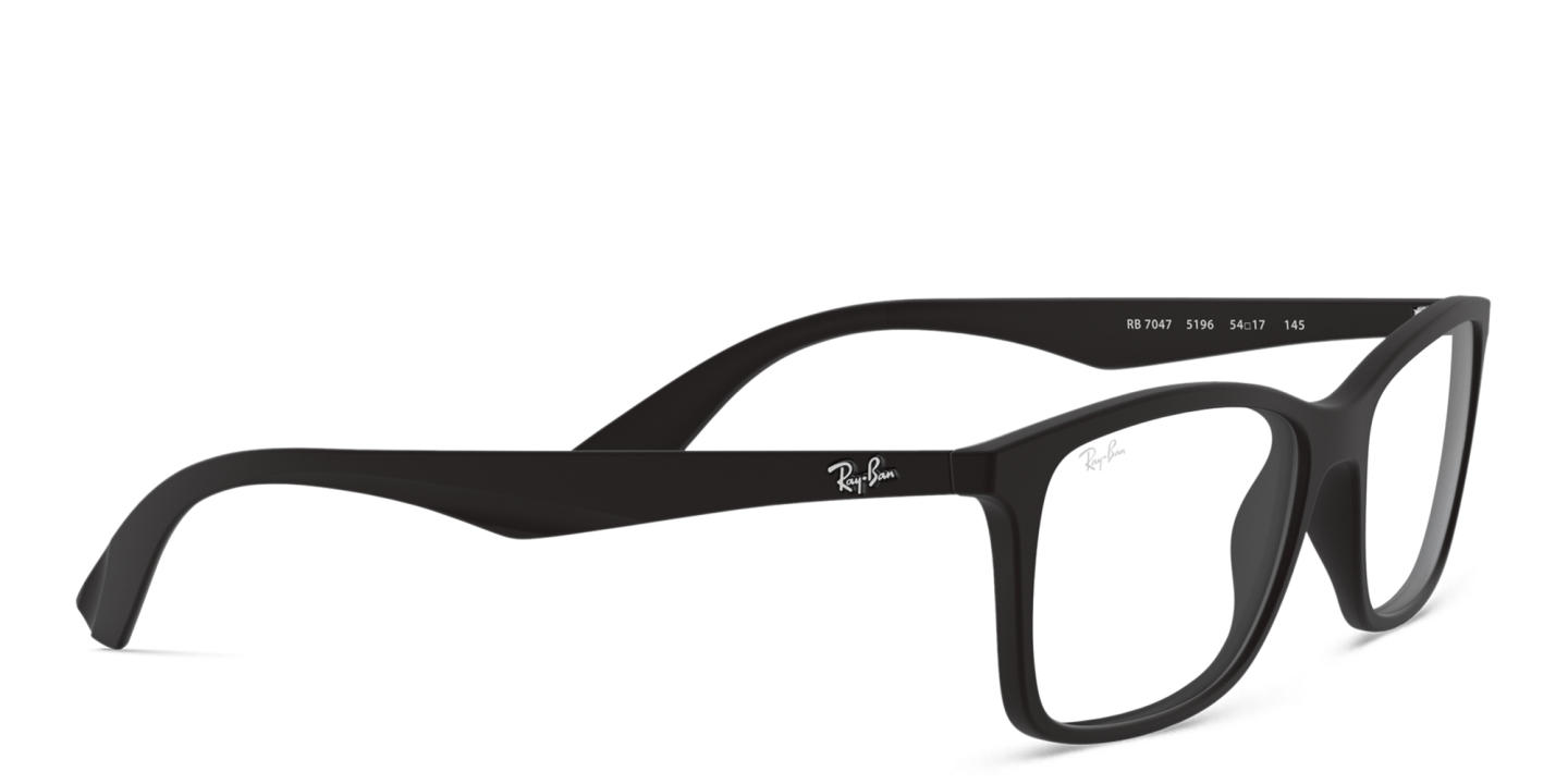 Shop Ray-Ban Optics Unisex Rectangle Eyeglasses in Black online.