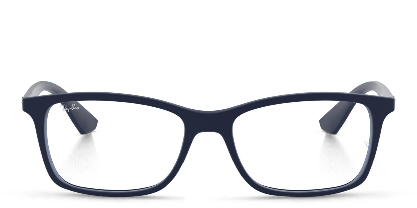 Ray-Ban Unisex Rectangle Eyeglasses in Transparent Blue – Product Photo 0