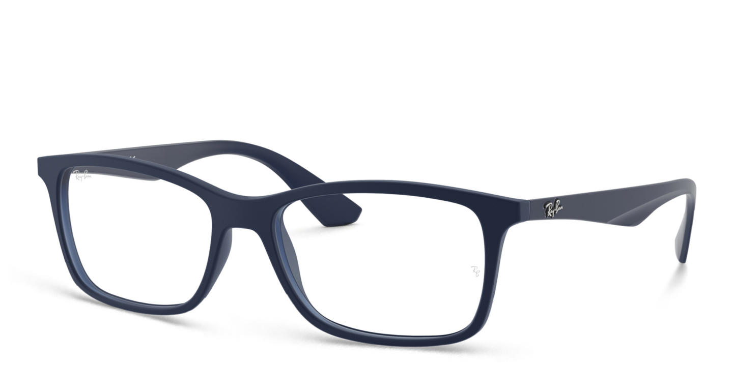 Ray-Ban Unisex Rectangle Eyeglasses in Transparent Blue – Product Photo 1