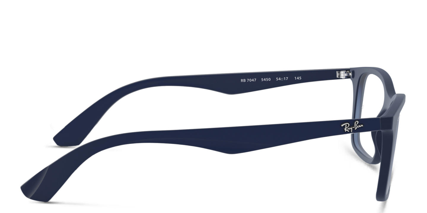 Ray-Ban Unisex Rectangle Eyeglasses in Transparent Blue – Product Photo 2