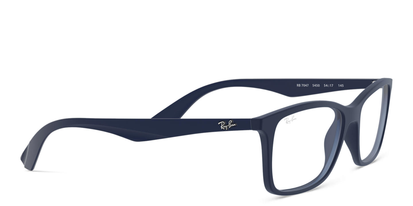 Ray-Ban Unisex Rectangle Eyeglasses in Transparent Blue – Product Photo 3