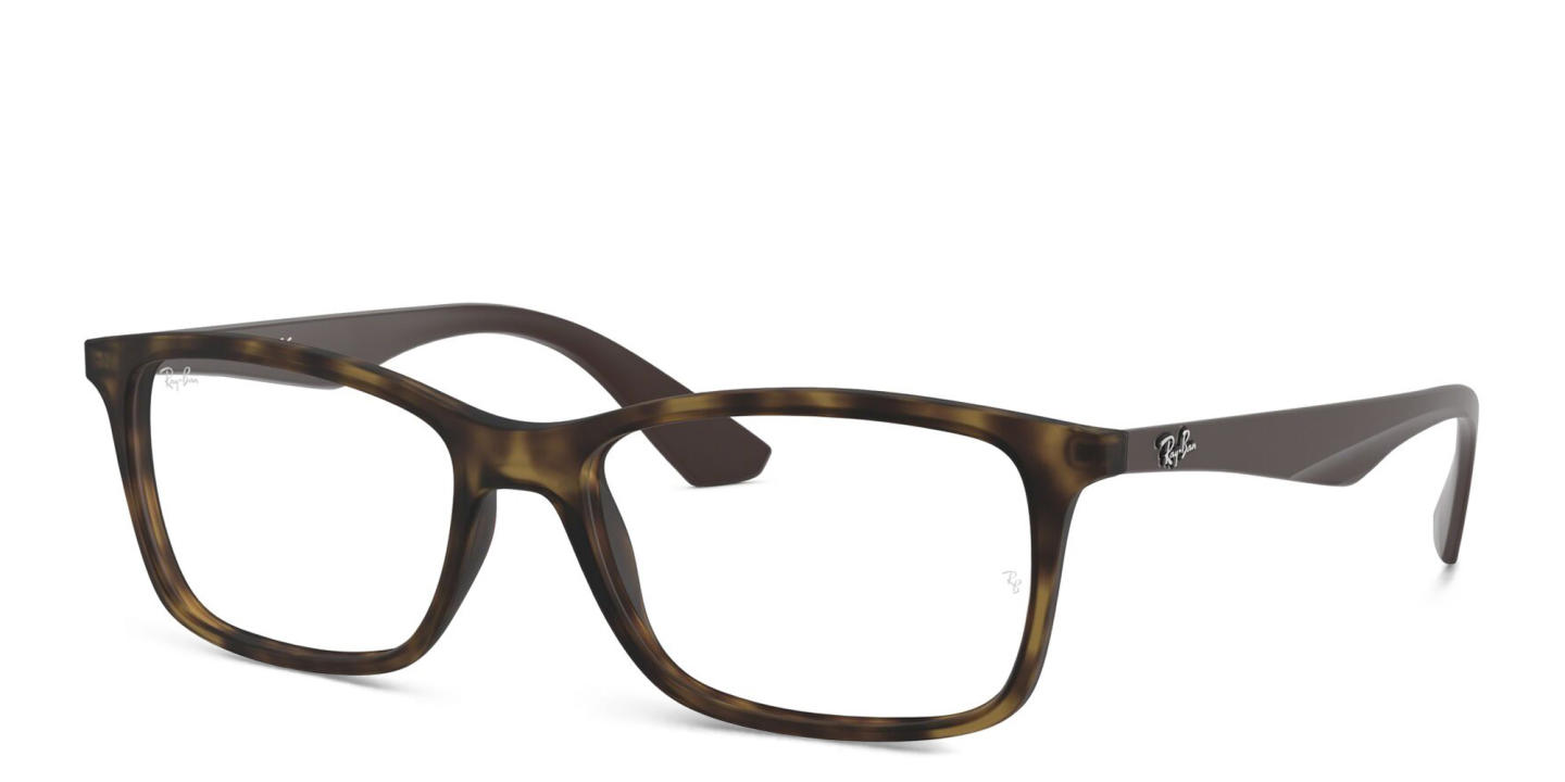 Shop Ray-Ban Optics Unisex Rectangle Eyeglasses in Havana online.