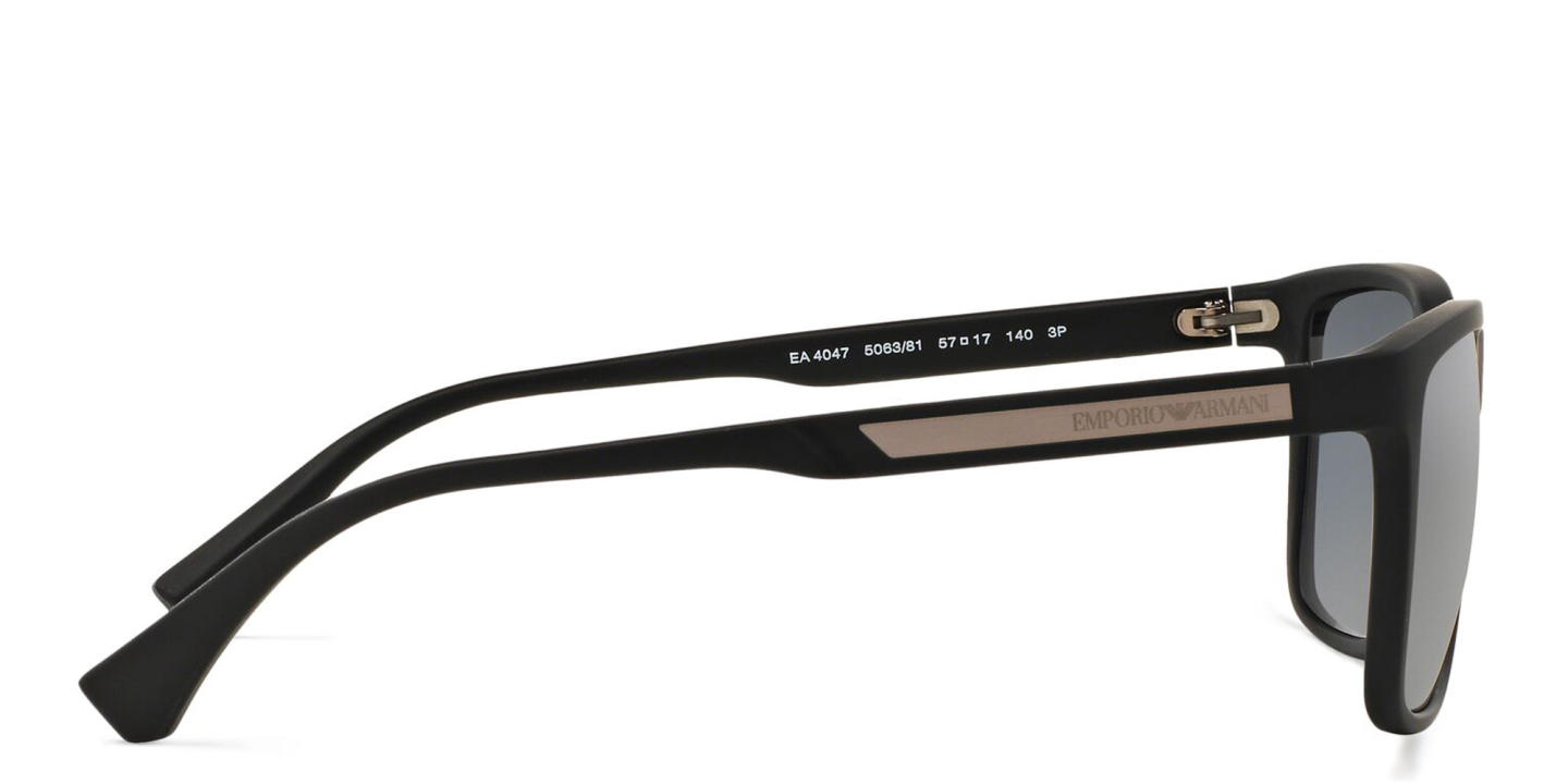 Emporio Armani Square Sunglasses in Rubber Black – Product Photo 2