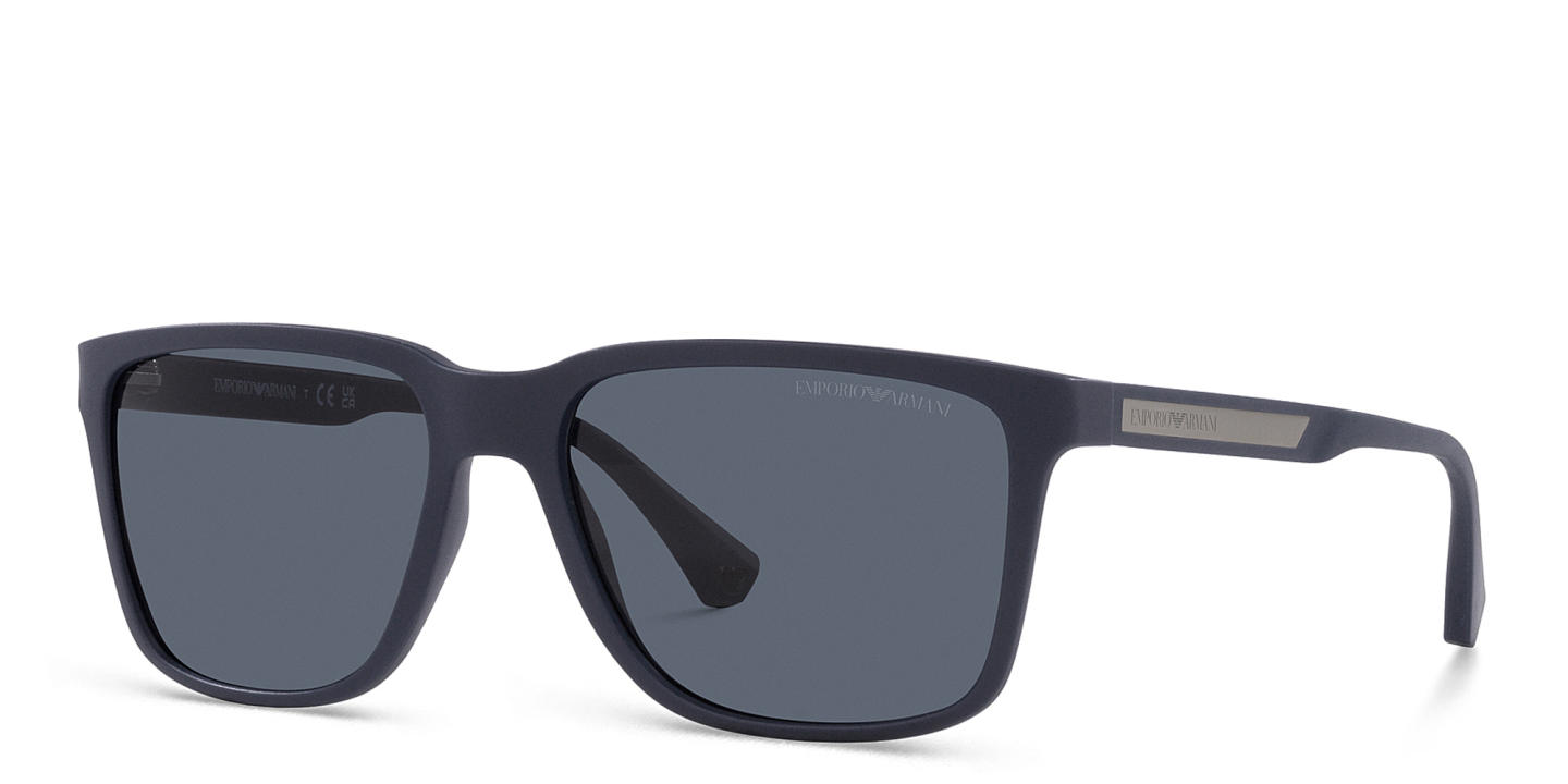 Emporio Armani Square Sunglasses in Matte Blue – Product Photo 1