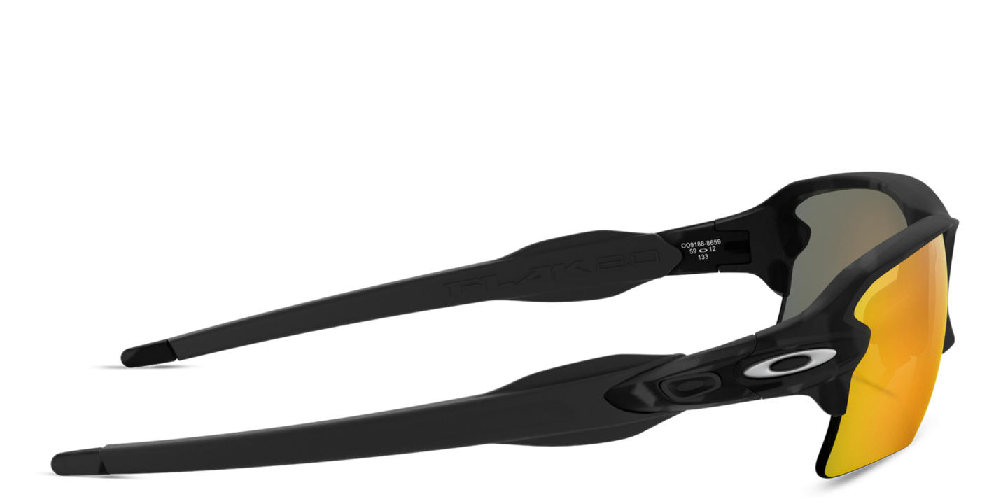 Shop Oakley Flak 2.0 XL Half-Rim Rectangle Sunglasses in Black Camo online.
