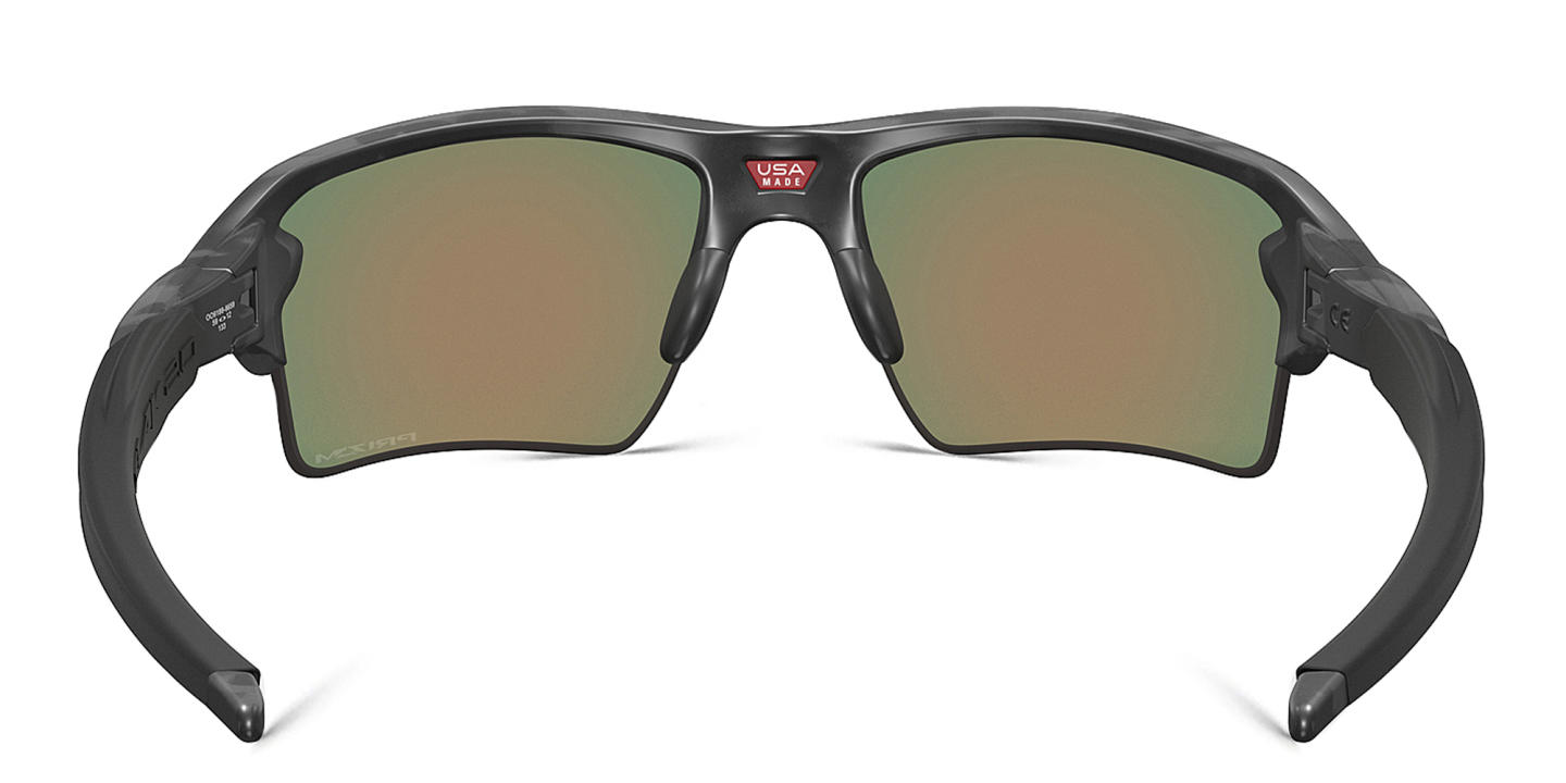 Shop Oakley Flak 2.0 XL Half-Rim Rectangle Sunglasses in Black Camo online.