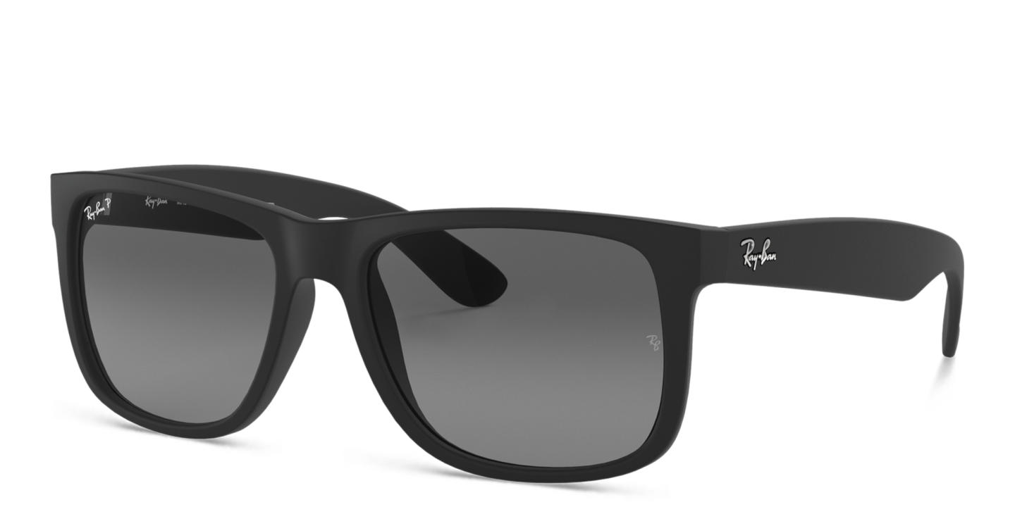 Shop Ray-Ban Justin Square Sunglasses in Black online.