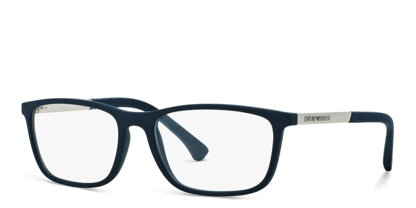 Emporio Armani Rectangle Eyeglasses in Blue – Product Photo 1