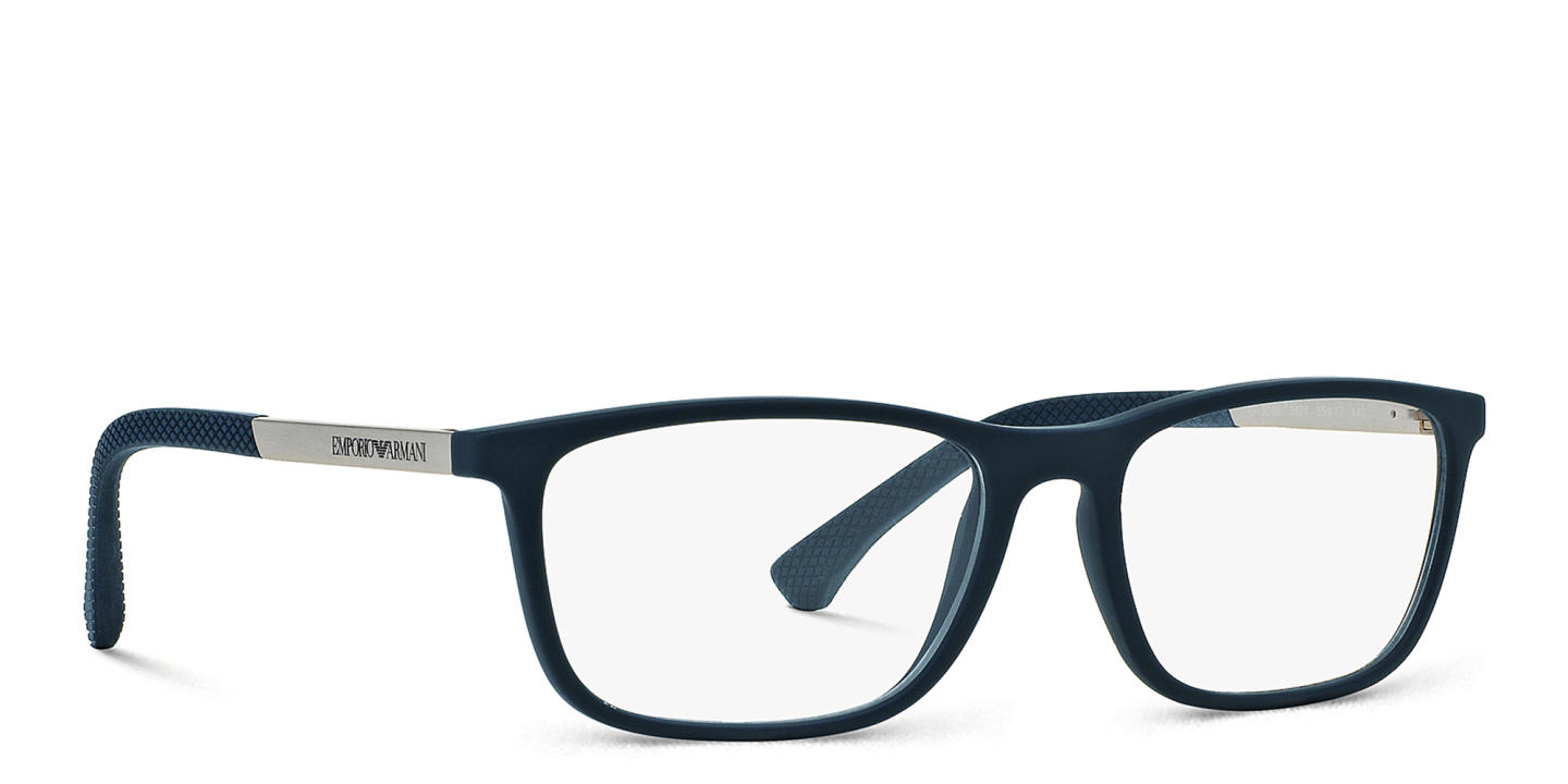 Emporio Armani Rectangle Eyeglasses in Blue – Product Photo 3