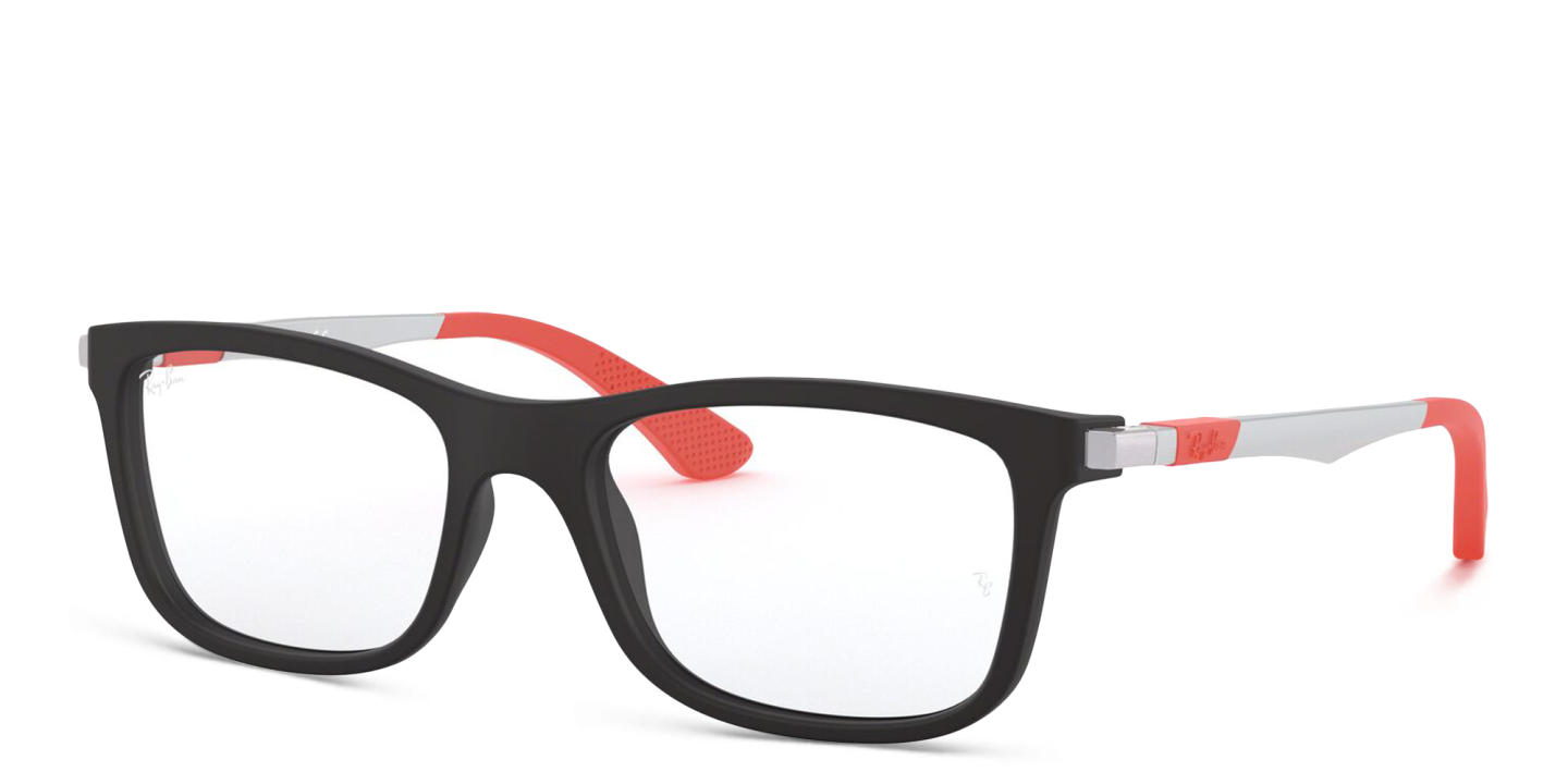 Shop Ray-Ban Junior Kids Square Eyeglasses in Black online.