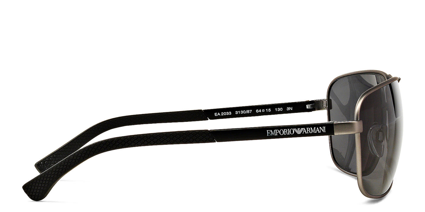 Emporio Armani Rectangle Sunglasses in Gunmetal – Product Photo 2