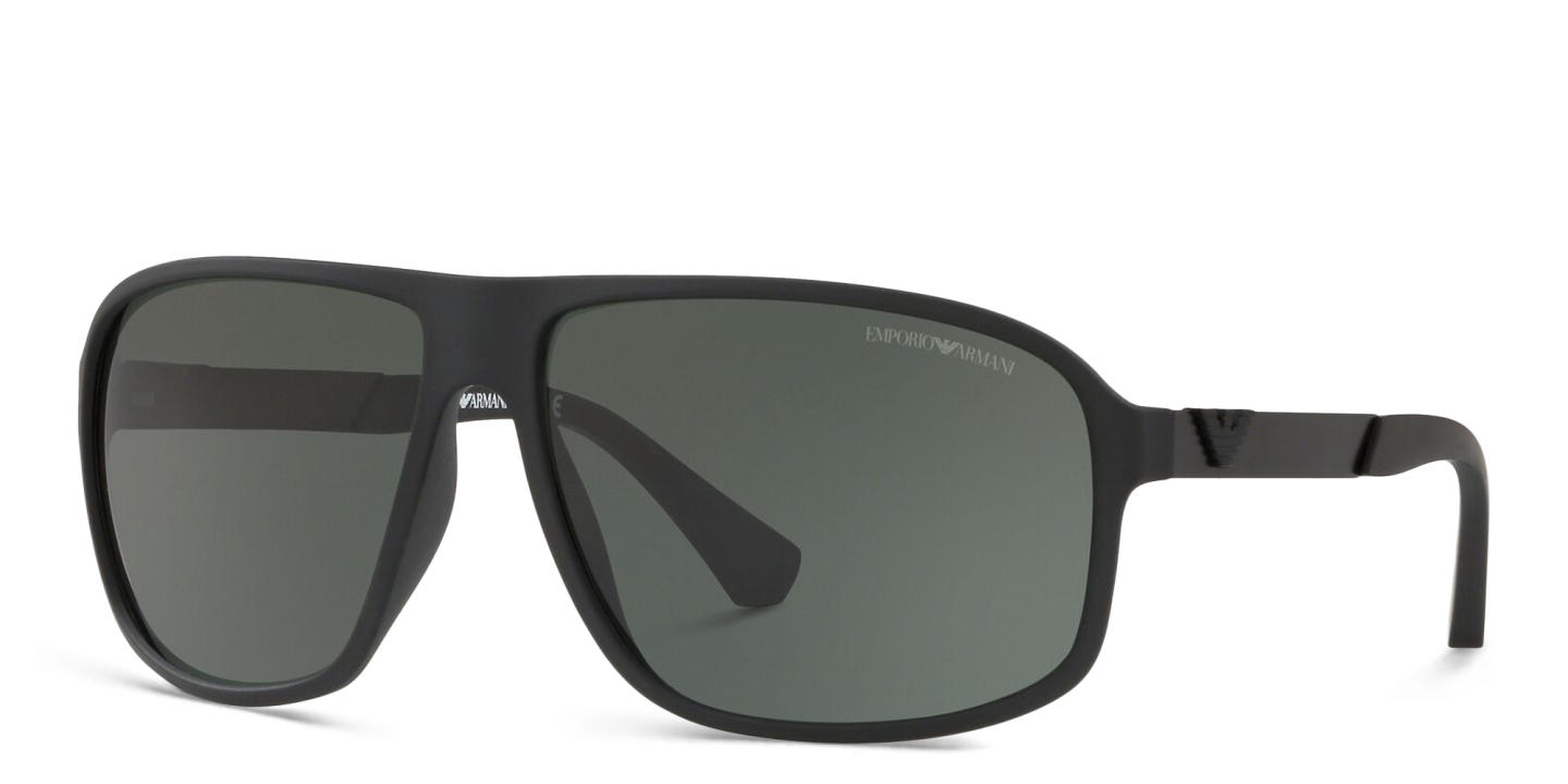 Shop Emporio Armani Square Sunglasses in Matte Black online.