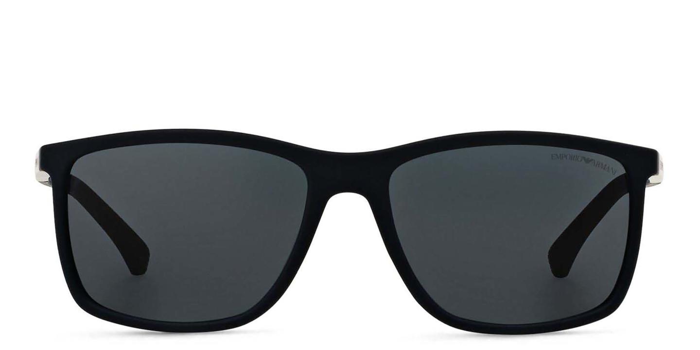 Emporio Armani Rectangle Sunglasses in Blue – Product Photo 0