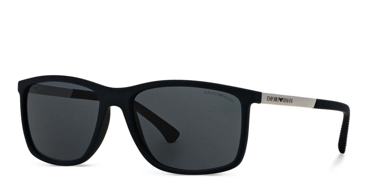 Emporio Armani Rectangle Sunglasses in Blue – Product Photo 1
