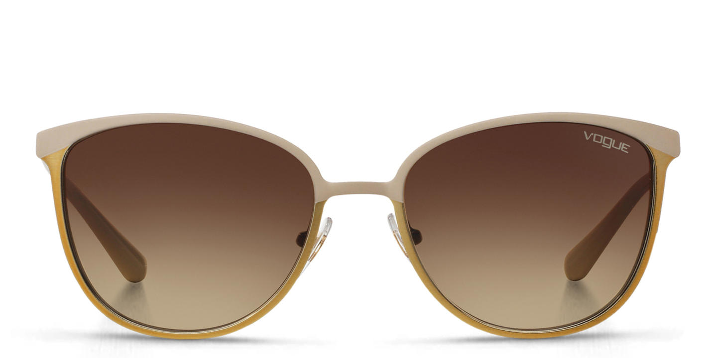 Vogue Eyewear Logo-Engraved Square Sunglasses in Beige – Product Photo 0