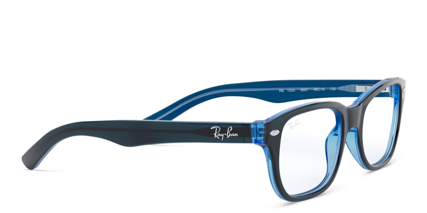 Ray-Ban Junior Kids Rectangle Eyeglasses in Blue – Product Photo 3