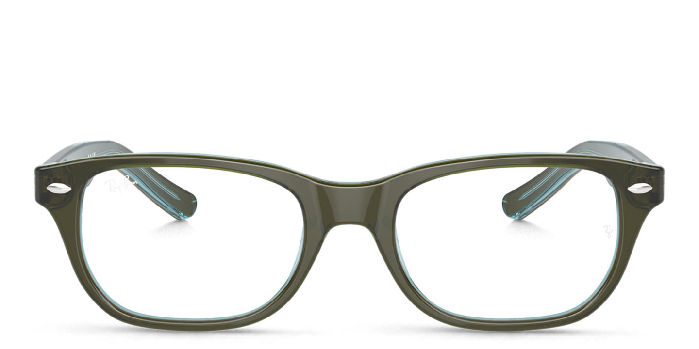 Ray-Ban Kids Rectangle Eyeglasses in Transparent Green – Product Photo 0
