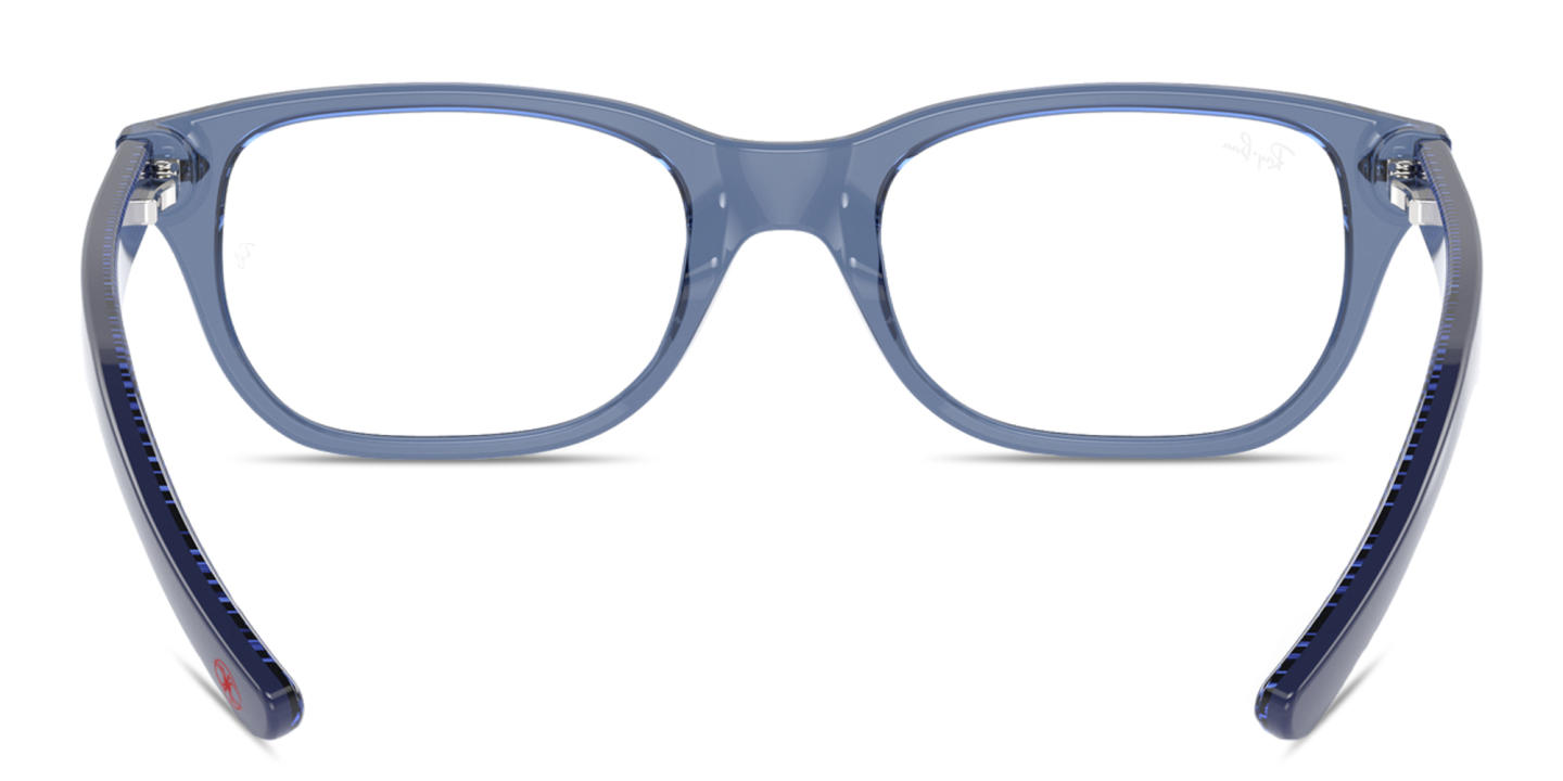 Ray-Ban Logo Kids Rectangle Eyeglasses in Transparent Blue – Product Photo 3