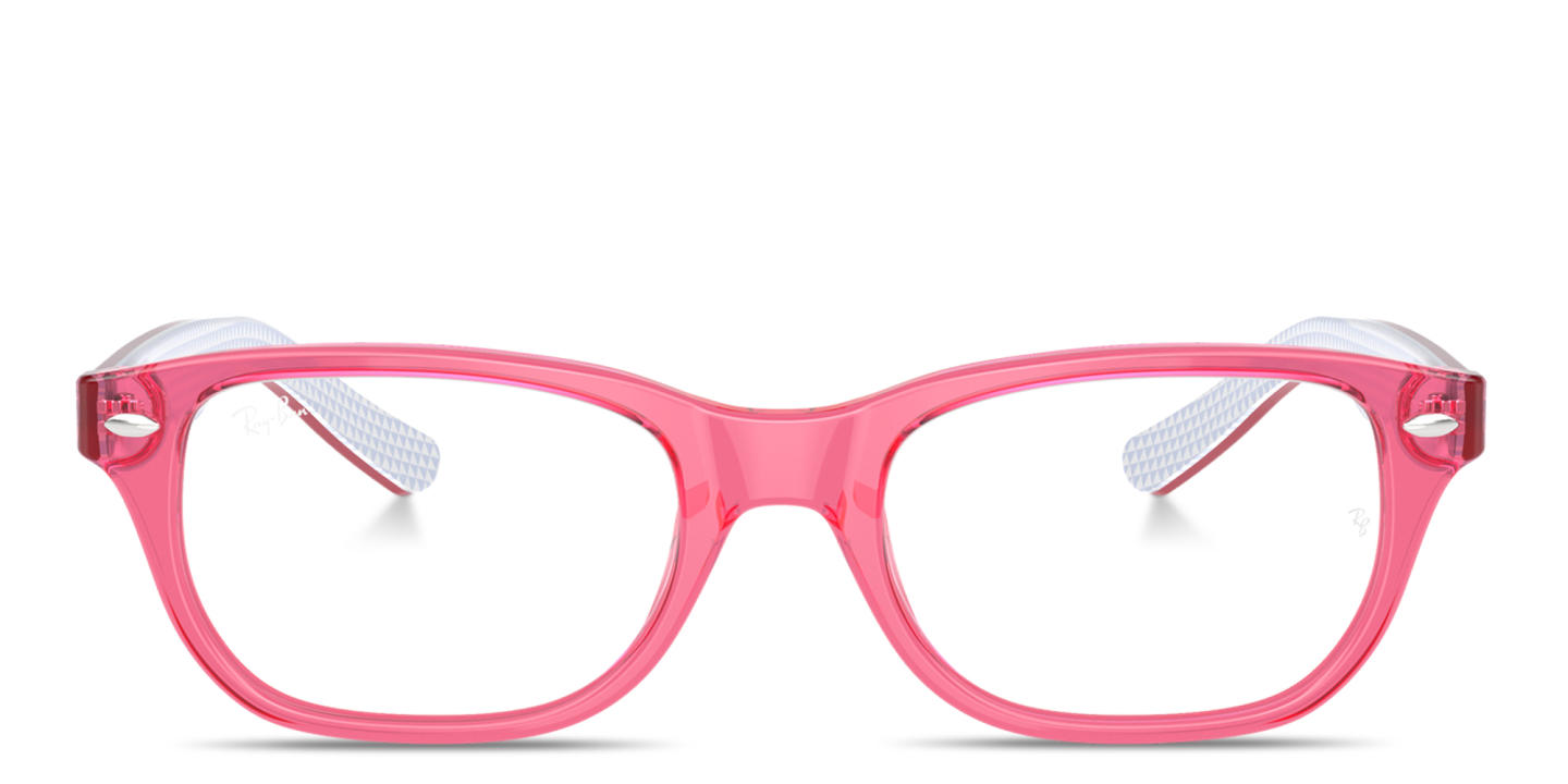 Ray-Ban Logo Kids Rectangle Eyeglasses in Pink – Product Photo 0