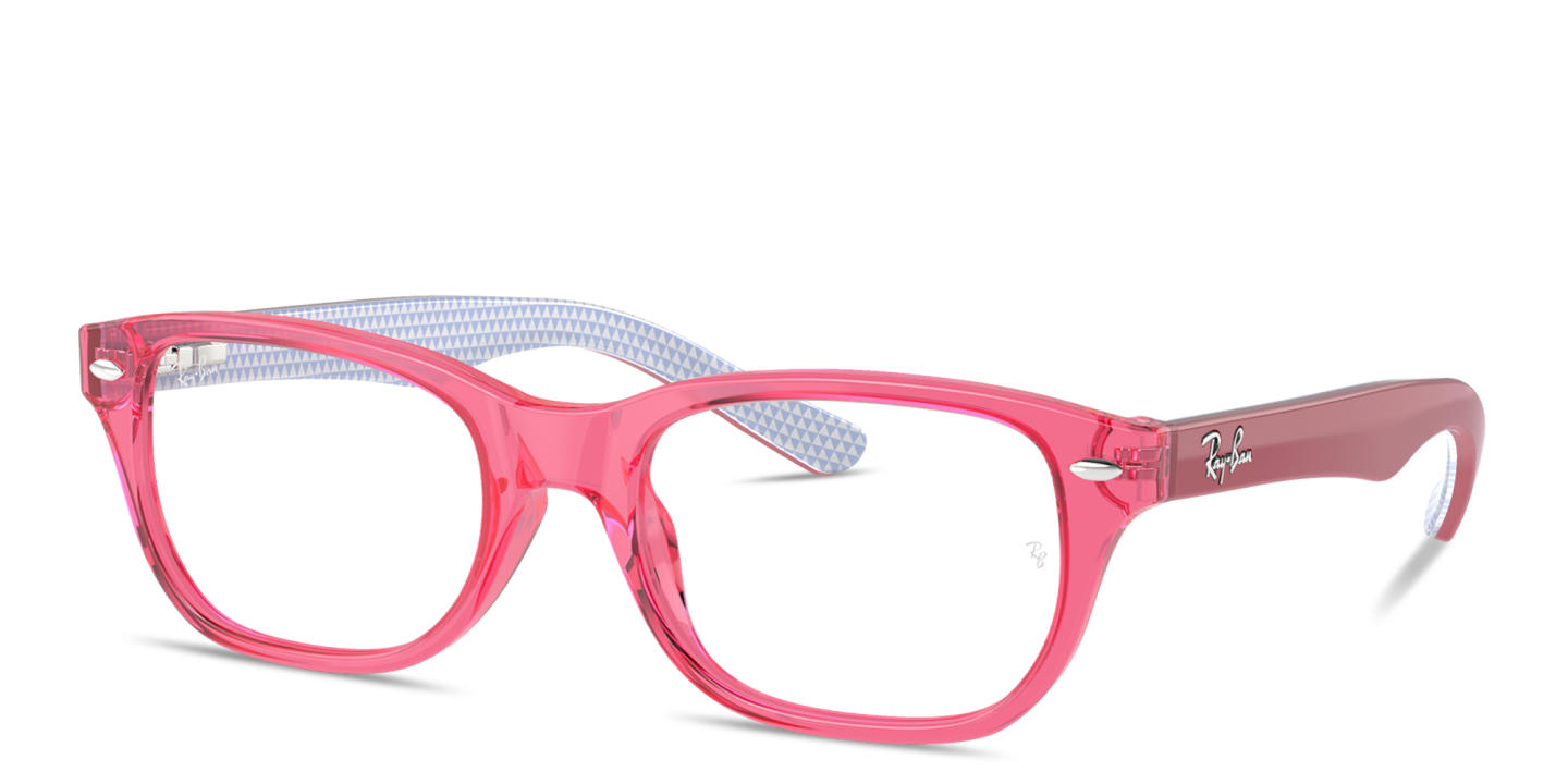 Ray-Ban Logo Kids Rectangle Eyeglasses in Pink – Product Photo 1