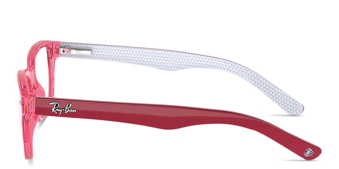 Ray-Ban Logo Kids Rectangle Eyeglasses in Pink – Product Photo 2