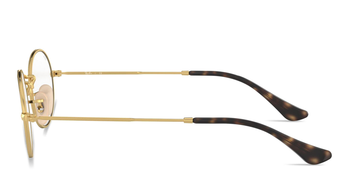 Shop Ray-Ban Oval Optics Unisex Eyeglasses in Polished Arista Gold online.