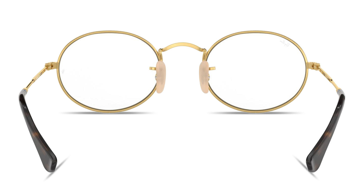 Shop Ray-Ban Oval Optics Unisex Eyeglasses in Polished Arista Gold online.