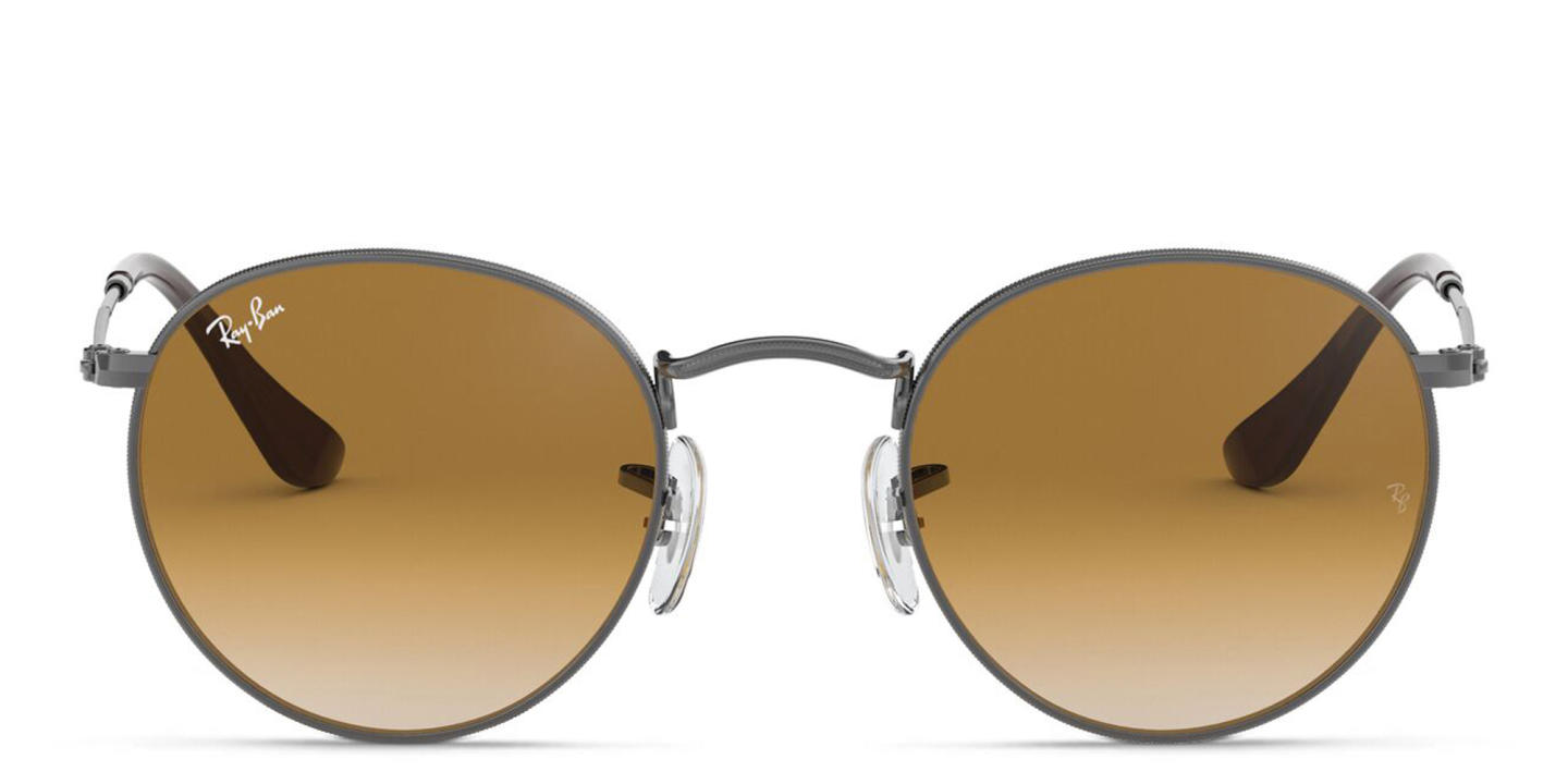 Shop Ray-Ban Round Flat Lenses Sunglasses in Gunmetal online.