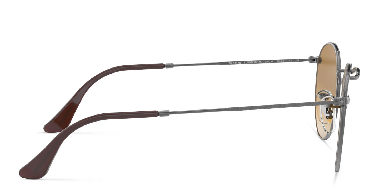 Shop Ray-Ban Round Flat Lenses Sunglasses in Gunmetal online.