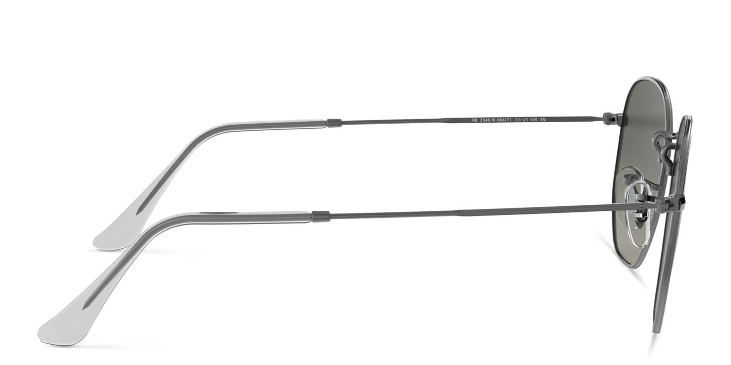 نظارات شمسية سداسية بعدسات مسطّحة من راي بان بلون رصاصي - صورة المنتج 3