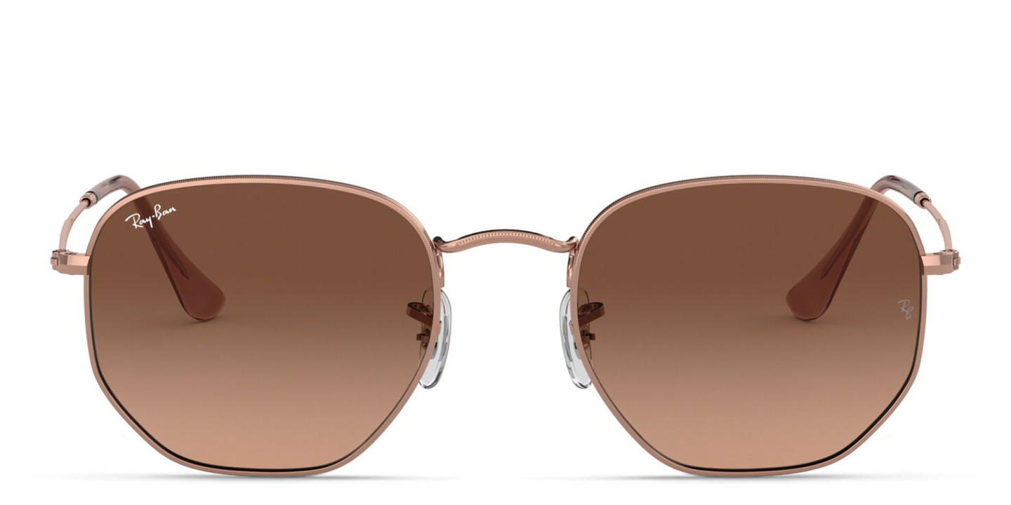 Shop Ray-Ban Hexagonal Flat Lenses Sunglasses in Copper online.