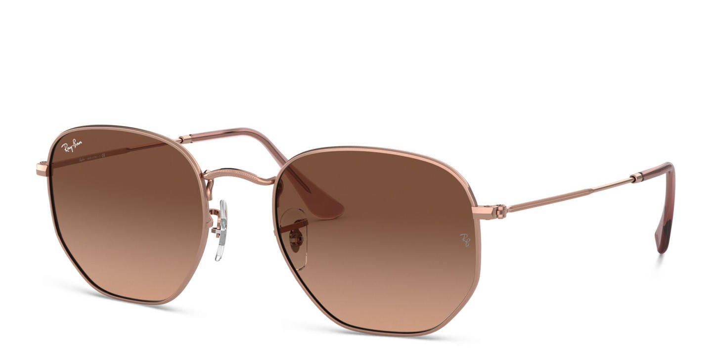 Shop Ray-Ban Hexagonal Flat Lenses Sunglasses in Copper online.