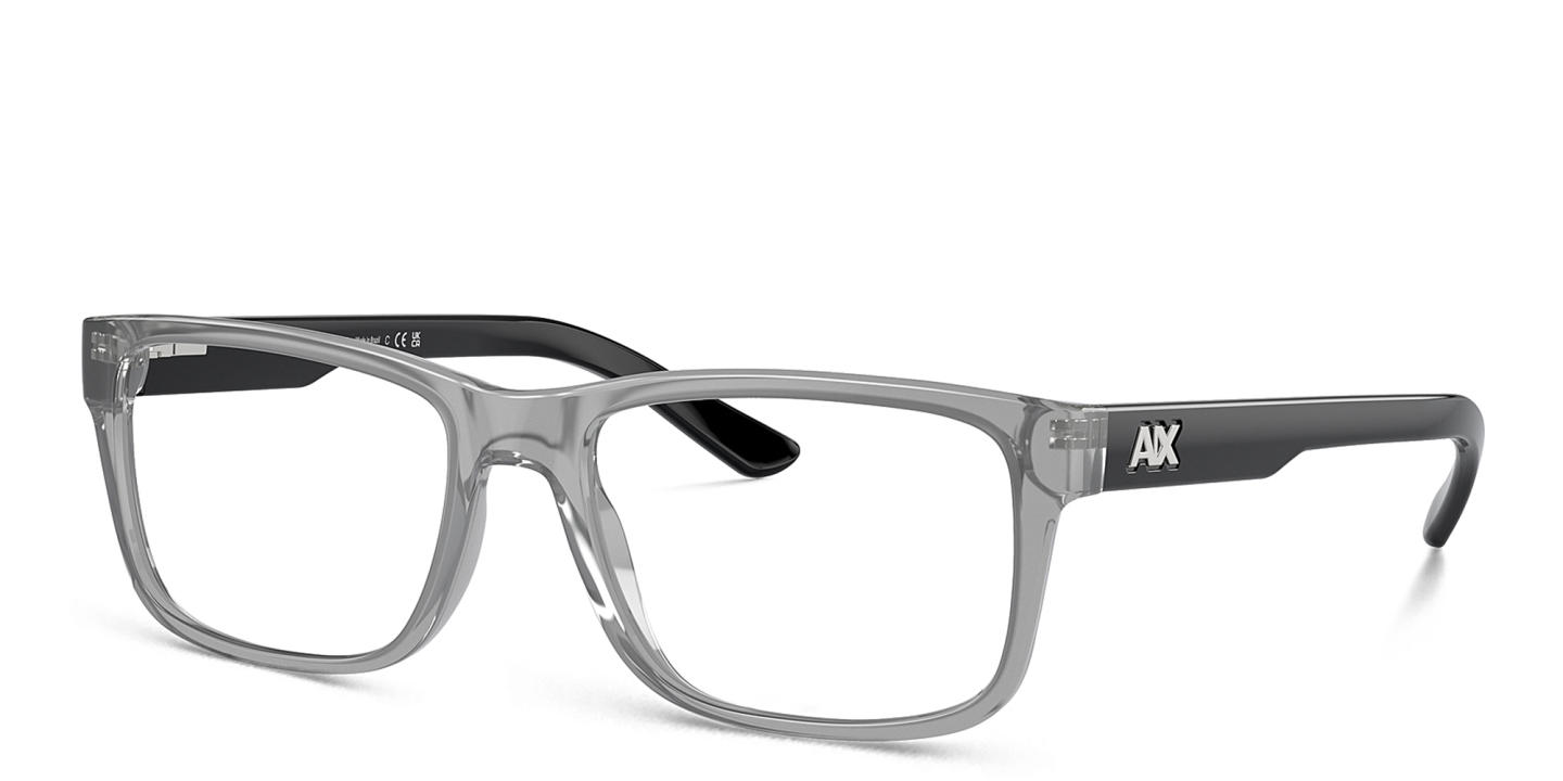 Armani Exchange Logo Square Eyeglasses in Grey – Product Photo 1