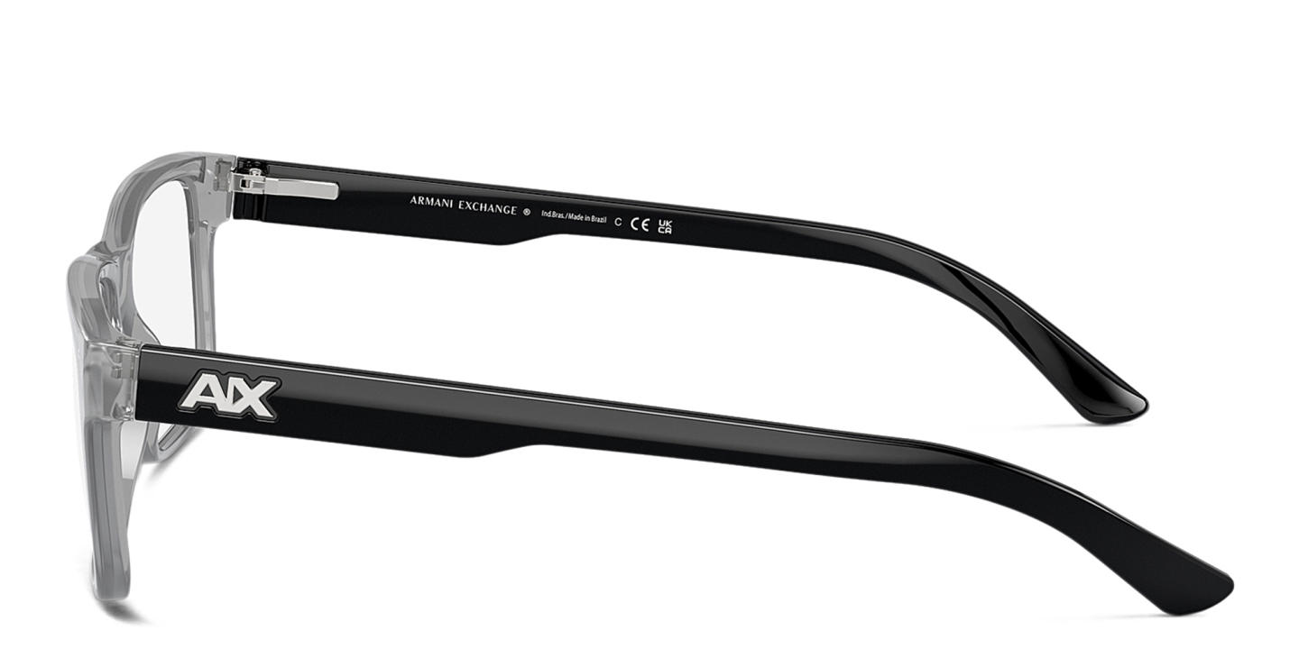 Armani Exchange Logo Square Eyeglasses in Grey – Product Photo 2