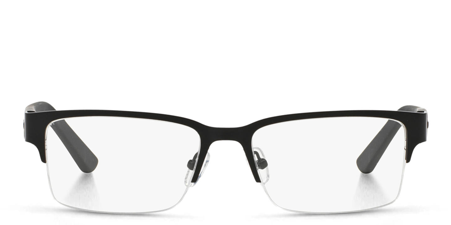 Shop Armani Exchange Rectangle Eyeglasses in Black online.