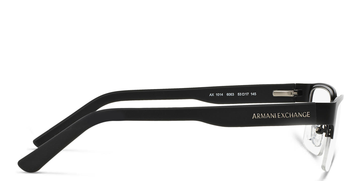 Shop Armani Exchange Rectangle Eyeglasses in Black online.