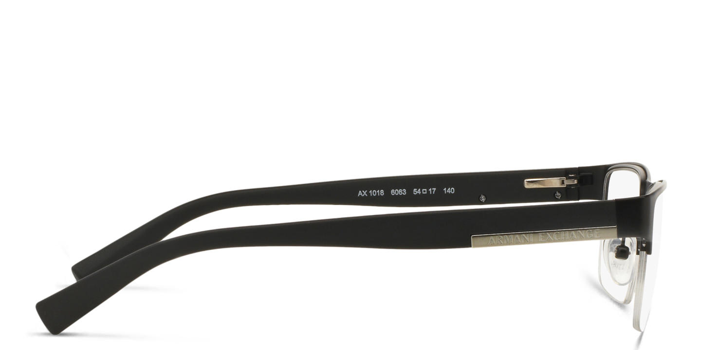 Shop Armani Exchange Rectangle Eyeglasses in Black online.