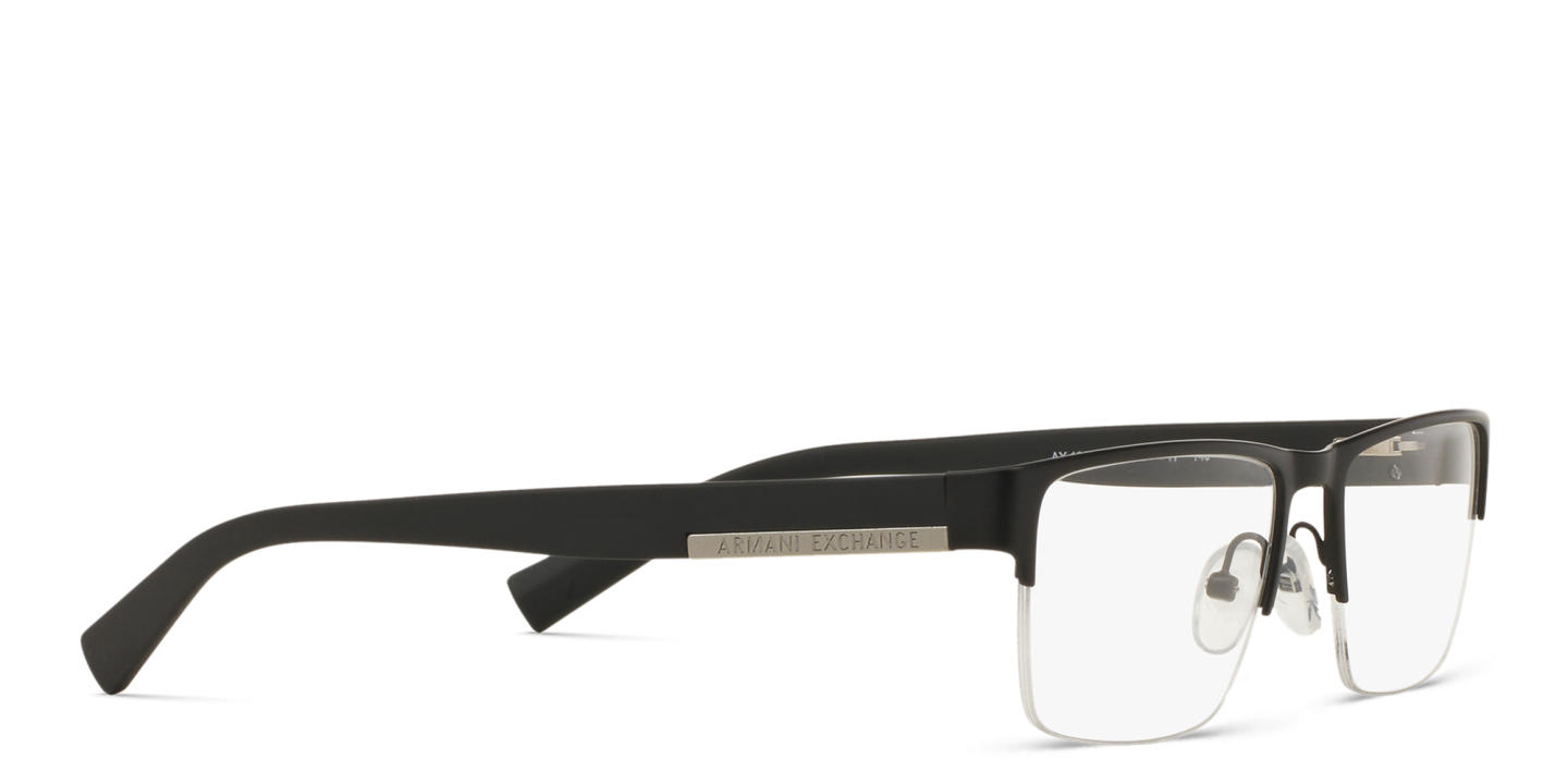 Shop Armani Exchange Rectangle Eyeglasses in Black online.