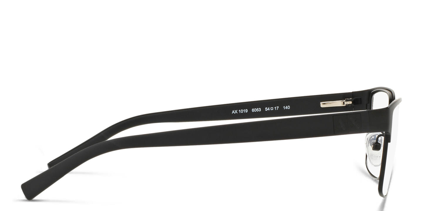 Armani Exchange A|X Logo Rectangle Eyeglasses in Black – Product Photo 2