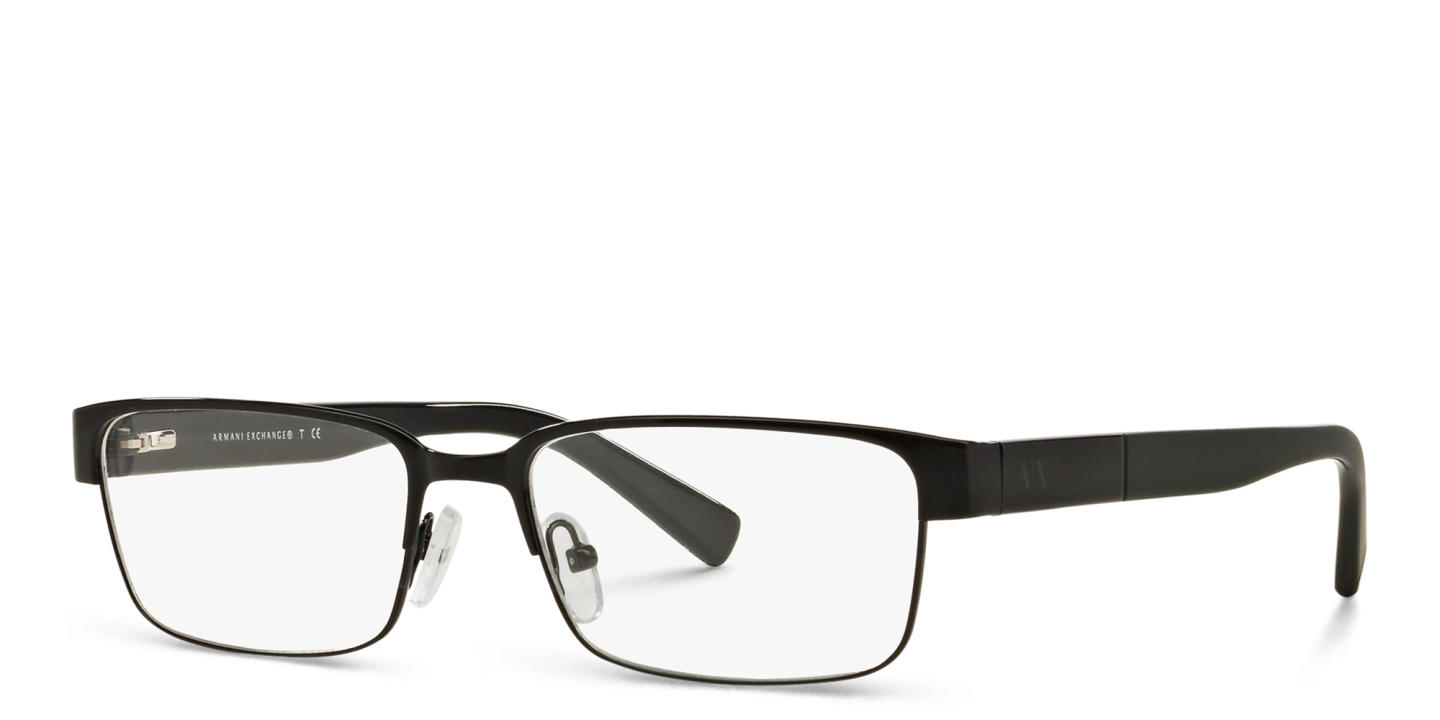 Armani Exchange A|X Logo Rectangle Eyeglasses in Black – Product Photo 1
